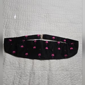 Lilly Pulitzer Black Belt with Vibrant Pink Palms